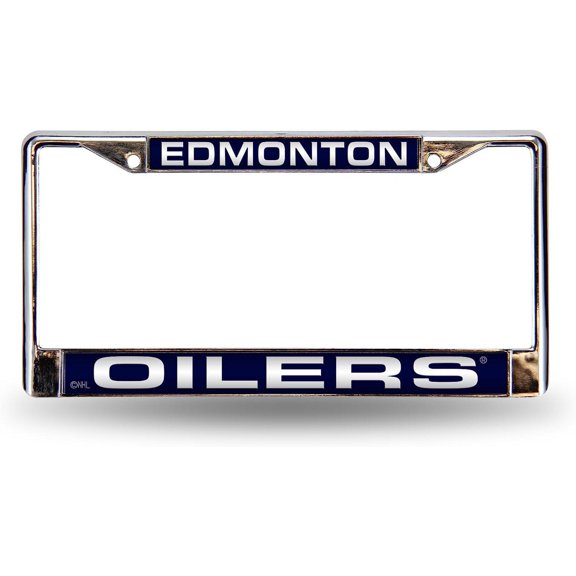 Edmonton Hockey Oilers Chrome Metal License Plate Frame Holder