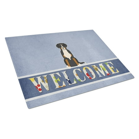 Caroline's Treasures Greater Swiss Mountain Dog Welcome Glass Cutting Board Large