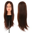 thumbnail image 2 of Cabeza de maniquí de cabello humano 30% con soporte de abrazadera para trenzado yeacher Cabeza hueca, 2 of 7