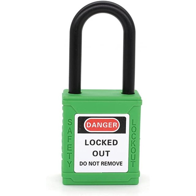 Wekity 6mm Lockout Tagout Locks Safety Padlock Loto Locks Keyed Differently PA Lock Out Tag Out Steel Shackle Small Luggage Padlocks Green 3PCS-0621