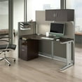 thumbnail image 2 of Office in an Hour Cubicle Desk with Storage in Mocha Cherry - Engineered Wood, 2 of 12