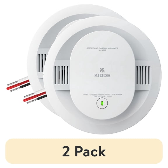 (2 pack) Kidde Hardwired Combination Smoke & Carbon Monoxide Detector, AA Battery Backup, 5-inch