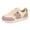 Beige, variant on Womens Metallic Gold Platform Wedge Walking Shoes Fashion Comfortable Leather Color Block Non Slip Work Sneakers Spring Fall Beige Size 8