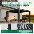 thumbnail image 5 of Clouddwell Louvered Pergola with Adjustable Top, 10'x10' Outdoor Metal Pergola, Gray, for Patio, Garden and Backyard, 5 of 8