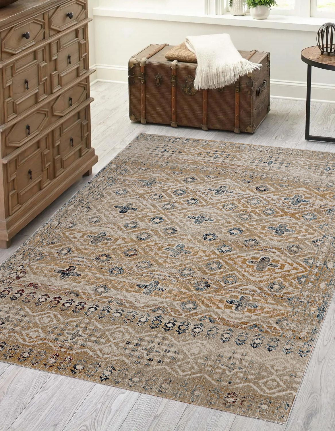 Great Zero Leopold Sand & Blue 3' x 5' Accent Rug