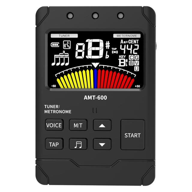 Afinador de guitarra y metrónomo digital 2 en 1 AUPHY recargable