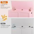 thumbnail image 5 of CQAOE 39" Wooden Storage Chest with Safety Hinge, Toy Organizer and Shoe Bench for Entryway, Bedroom, Living Room, Home Decor, Pink, 5 of 9