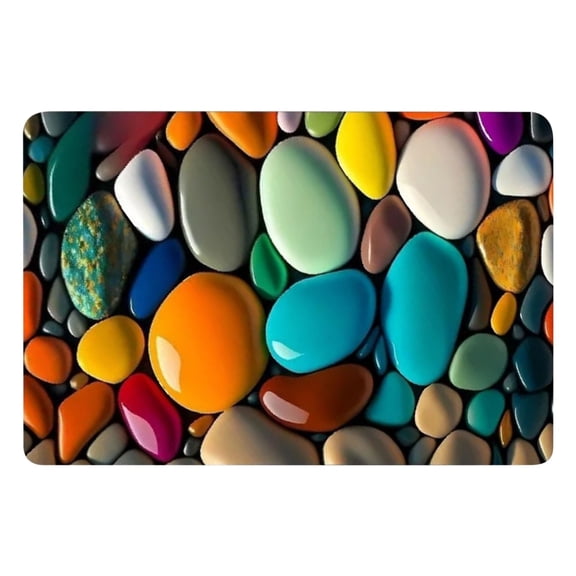 Pebble Print Diatomaceous Earth Bath Mat Non Slip Absorbent Quick Dry Floor Mat For Entryway