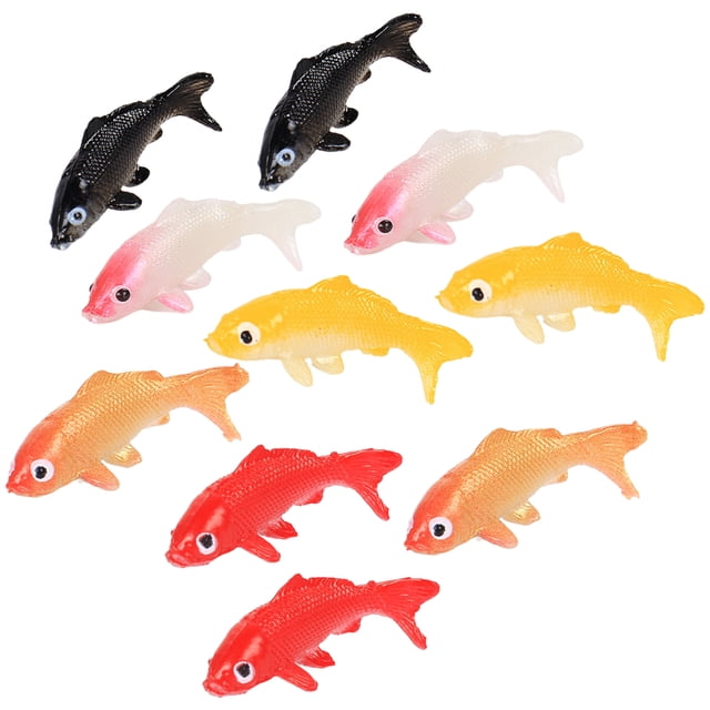 10 Pcs Poissons Artificiels en Forme de Carpe, Modèle de Poisson, Aquarium Décoratif