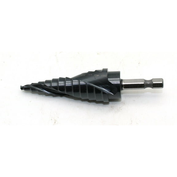 TEMO Black AITiN Coated M35 Cobalt Smooth Step Drill Spiral Flute Unibit, 12 Size from 3/16 Inch to 7/8 Inch, 1/4 Inch Hex Shank
