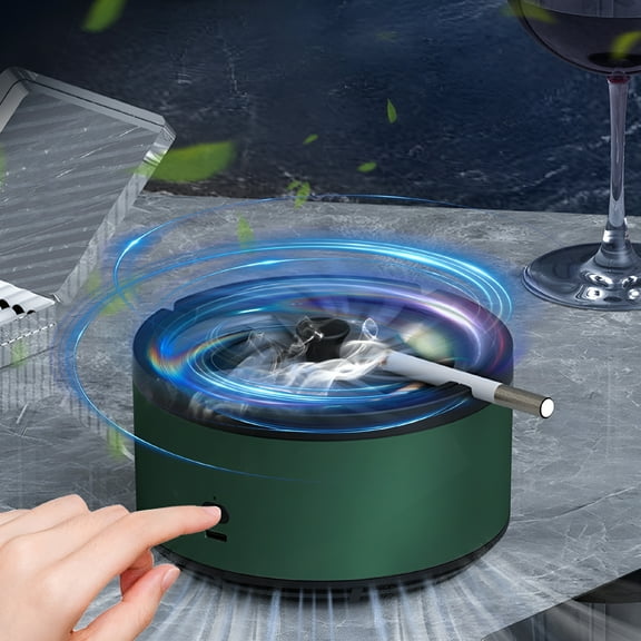 ACDANC 2 In 1 Smart Ashtray, Detachable Smokeless Ashtray, USB Rechargeable Ashtray for Home Outdoor Office Car, Green