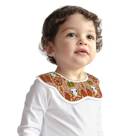 

Bingfone Cow Skull Soft Bibs for Baby Boy Girl 360 Rotate Petal Absorbent Bibs Washable for Drooling Teething