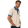 thumbnail image 6 of Ecqkame Men's Lapel Shirts Short Sleeve Casual Lightweight Pullover Tops Daily Versatile Outdoor Golf Tennis Shirt Khaki L, 6 of 9