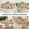 thumbnail image 7 of Round Fitted Tablecloth with Elastic Edges Fits 45"-52" Round Tables Pioneer Colorful Floral Waterproof Table Cover Washable Indoor and Outdoor for Party Kitchen Dinner Banquet Patio Picnic, 7 of 7