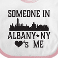 thumbnail image 4 of Inktastic Albany New York Skyline Someone Loves Me Boys or Girls Baby Bib, 4 of 4