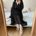 thumbnail image 4 of Municipal Lace Women Nightgown Ruffles Sleepwear Woman Long Sleeves Nightwear Autumn Night Dress New in One Piece Bow Home Pajamas, 4 of 6