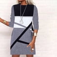 thumbnail image 2 of Robes pour Femmes Mode Décontractée Manches Longues Imprimé Col Rond Robe de Soirée Quotidienne, 2 of 5