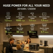 ALLPOWERS 2500W Portable Solar Generator, with RV Socket, 2016Wh LiFePO4 Battery for Backup Camping