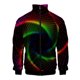 thumbnail image 3 of Chaqueta con cuello alto y estampado 3D de espirales de colores, abrigo de moda para primavera y otoño, chaquetas de gran tamaño con cremallera, ropa de abrigo para hombre, 3 of 5