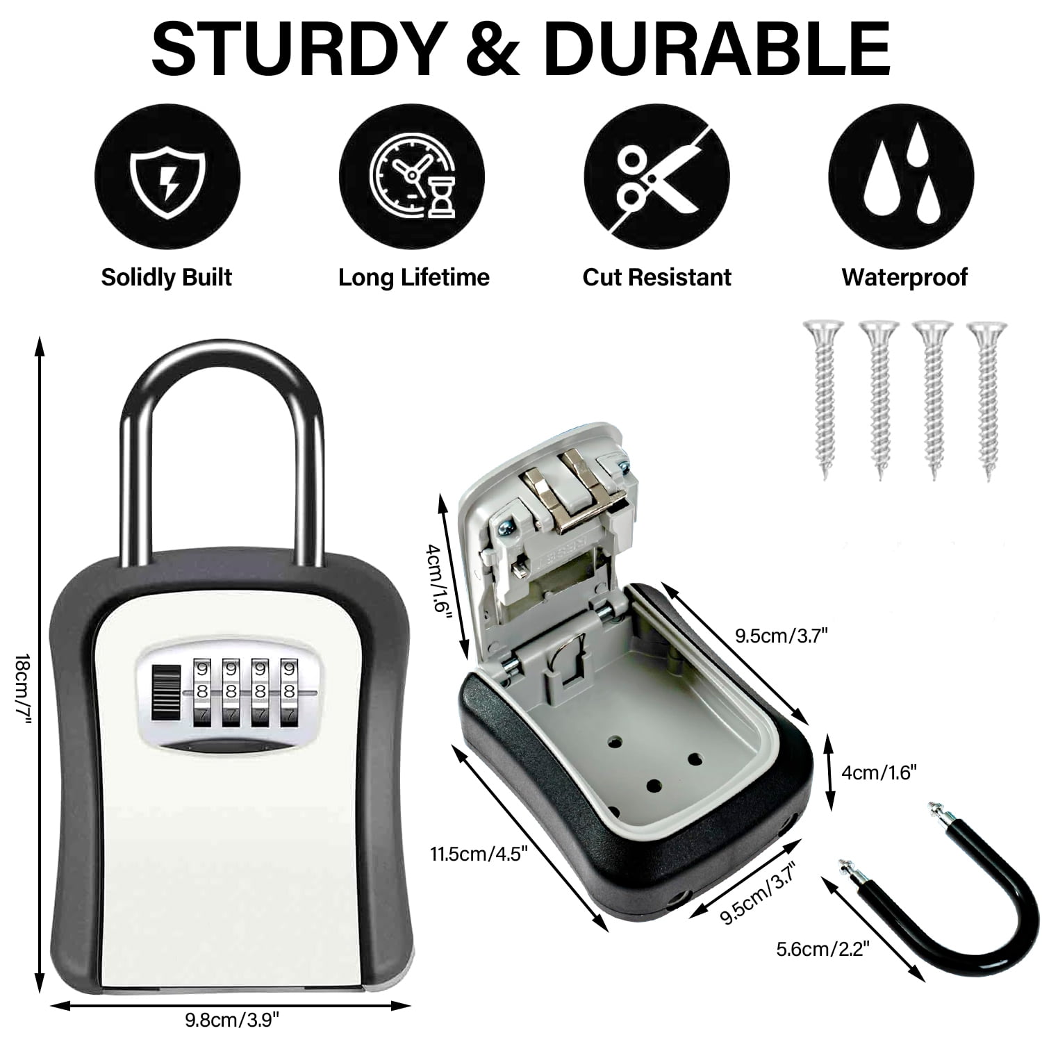 Key Lock Box for Outside,Portable Wall Mount Lockbox, Realtor Lockbox for House Keys Outdoor, Combination Key Hiders to Hide a Key Safe Storage