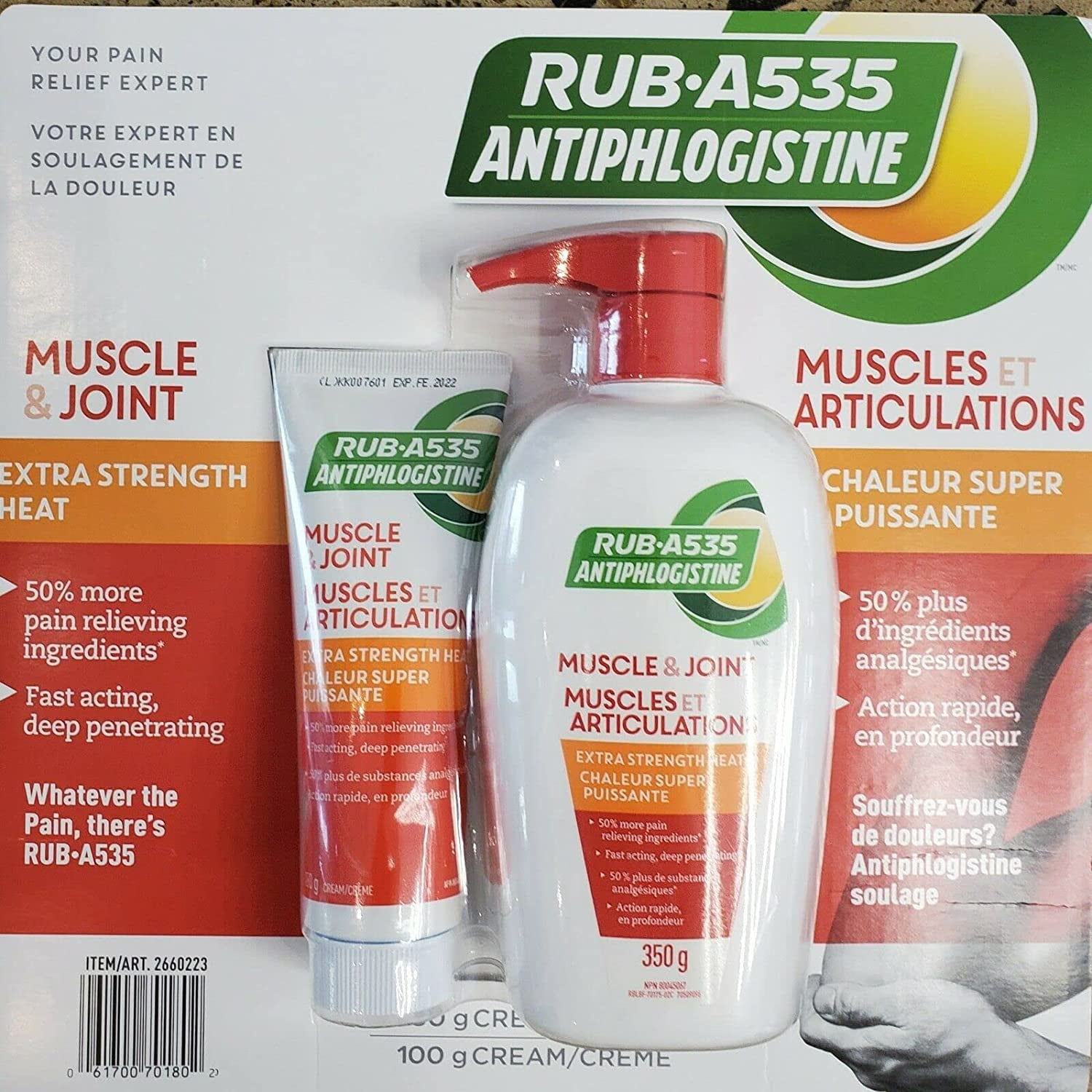 Rub A535 Antiphlogistine Extra Strength Cream 350g Bottles Plus 100g
