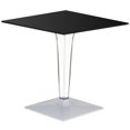 thumbnail image 1 of Siesta ISP550H60-BLA 24 in. Ice HPL Top Square Dining Table with Transparent Base, Black, 1 of 1