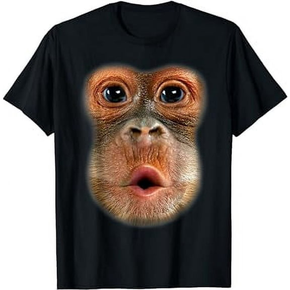Funny Surprised Orangutan Face for Unisex Short Sleeve Graphic T-Shirt