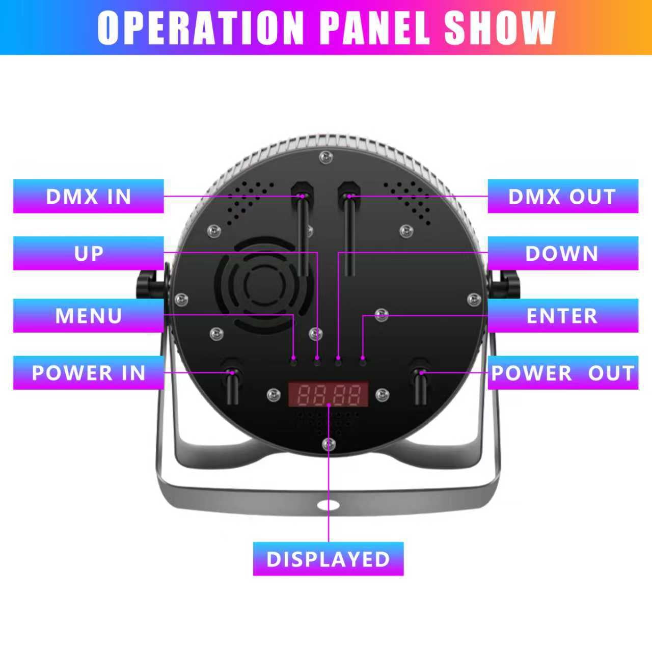 LED Stage Par Lights LED 18X18W water proof DJ Stage Lights RGBWA+UV 6in1 Wash/Strobe Effect DMX512 Control Sound Activated Aluminum Alloy Shell Uplighting Lights for Concerts