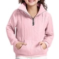 thumbnail image 4 of Coerni Girls and Toddlers' Fleece Half Zip Hoodie Sweatshirt Boys Long Sleeve Oversized Winter Warm Outerwear Trendy Clothes Top, 4 of 8
