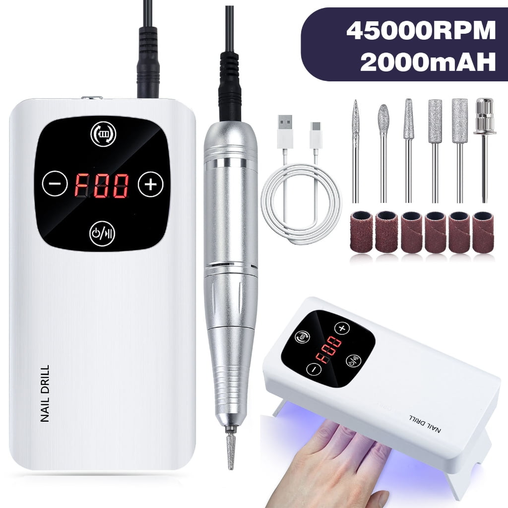 45000RPM Electric Nail Drill Machine with Drill Bits Rechargeable Nail Files