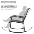 thumbnail image 4 of Sobaniilo 3 Piece Outdoor Rocking Bistro Set, Textilene Fabric Rocking Chair Set with Glass Table, for Lawn, Garden, Balcony, Poolside (Taupe), 4 of 9