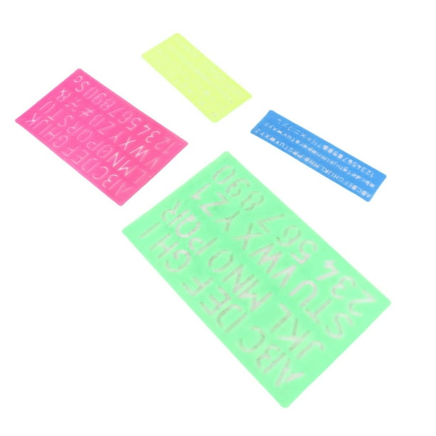 Juego De Plantillas De Letras, Seguras Y Resistentes, 4 Piezas De Material PP, Plantillas De Números De Letras Para Manualidades, álbumes De Recortes