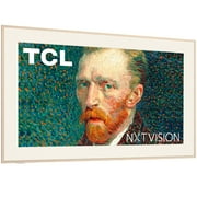 TCL 65 Class NXTVISION Series QLED 4K HDR Smart Google Art TV (New 2024) - 120Hz, Dolby Atmos Audio, Slim 1.1 Depth, Light Wood Frame & Flush Wall Mount Included - 65A300W