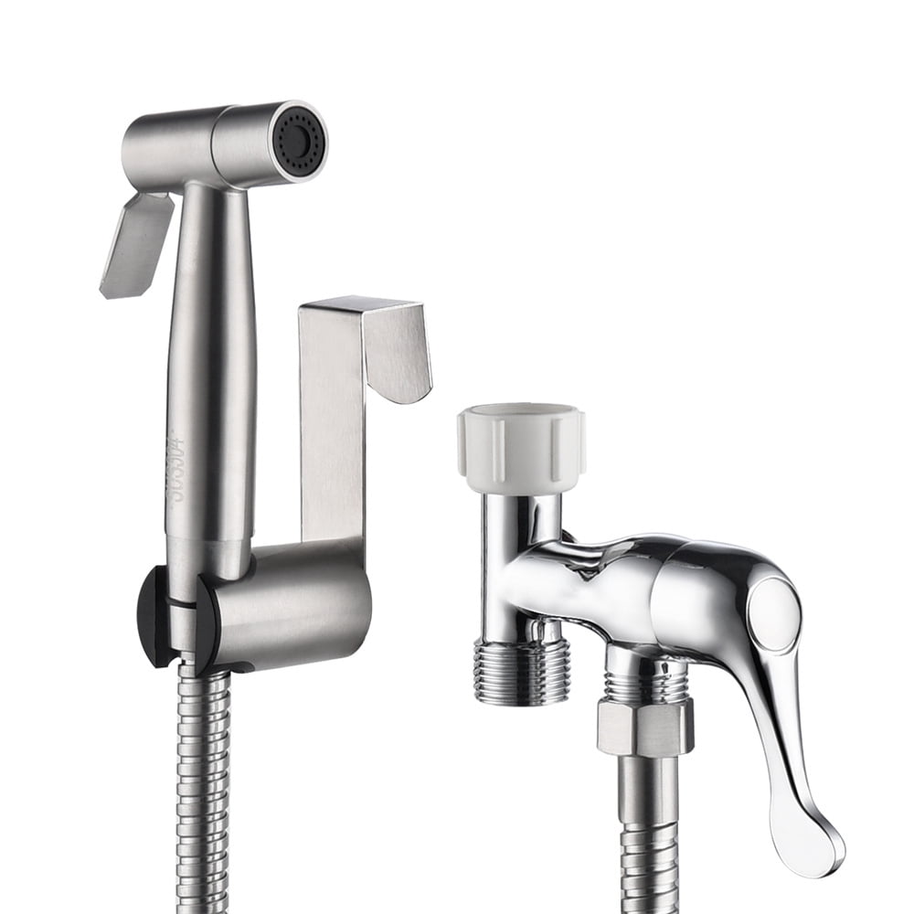 Tcbosik Bidet Sprayer for Toilet, Handheld Diaper Sprayer Kit, Cloth Diaper Sprayer Set, Easy to Install, Stainless Steel, Sliver