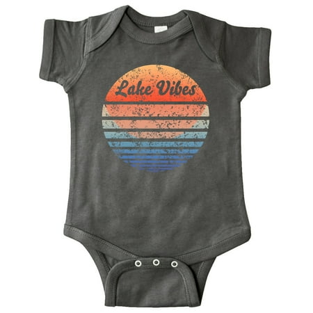

Inktastic Lake Vibes Distressed Retro Sunset Gift Baby Boy or Baby Girl Bodysuit