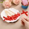 thumbnail image 7 of Uxcell 30-Pack Bow Cupcake Toppers, Ribbon Bow Cake Toppers Bowknot Cupcake Picks Birthday Cake Decor for Bridal Shower [Red], 7 of 7