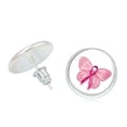 thumbnail image 4 of Pink Ribbon Stud Earrings For Breast Cancer Awareness Stylish And Elegant Accessories Earring For Women, 4 of 6