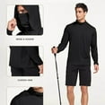 thumbnail image 5 of Dazajoo Mens Sun Shirt UPF 50+ Sun Protection Long Sleeve Lightweight Lightweight Breathable Cooling Uv Protection Hoodie 90% off Clearance Sale,Black,S, 5 of 7
