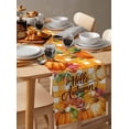 thumbnail image 3 of Table Runners 36 Inches Long Dress Scarves, Orange Pumpkins Farmhouse Kitchen/Dining Table Runner, Short Coffee Tablerunners, Farmhouse Plaid Watercolor Botanical 13x36 Inch, 3 of 7