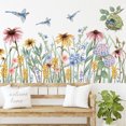 thumbnail image 2 of 1 pegatina de pared para jardín, flores, pájaros, calcomanía de pared para dormitorio, sala de estar, decoración de pared de habitación para niños JAMW Sencillez, 2 of 5