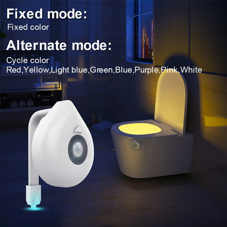 Toilet Bowl Light - Night Motion Sensor Activated Device - Ultra Slim  Flexible Nightlight Compatible With Bathroom, Kids, Adult, Elderly, Seniors  - Wa