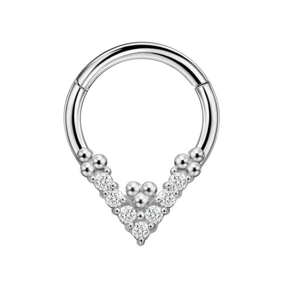 FANSING Surgical Steel Teardrop Septum Rings 16g Septum Jewelry 8mm Septum Hoop 16 Gauge Septum Piercing Jewelry