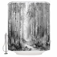 thumbnail image 2 of Grey Waterproof Fabric Shower Curtain, Modern Oil Painting Art Forest Shower Curtain for Bathroom Curtains Bathtubs Hotel Washable Shower Curtains with 12 Hooks Small 36x72in, 2 of 6