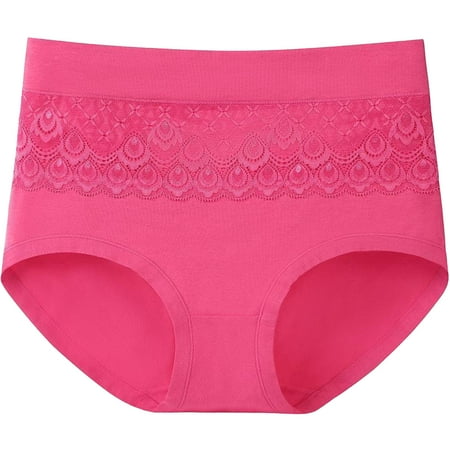 WMTBSRSW Women s Stretch Briefs Comfy Strentchy Underwear High Waist Tummy Control Panties Lightweight Lace Ladies Panty