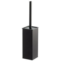 mDesign Steel Square Toilet Bowl Brush and Holder for Bathroom - Matte Black