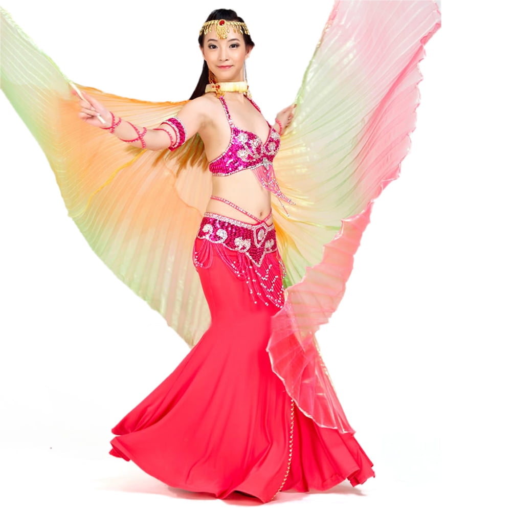 no stick Girls Kids Handmade Belly Dance Costume Children's Angel Isis Wings 