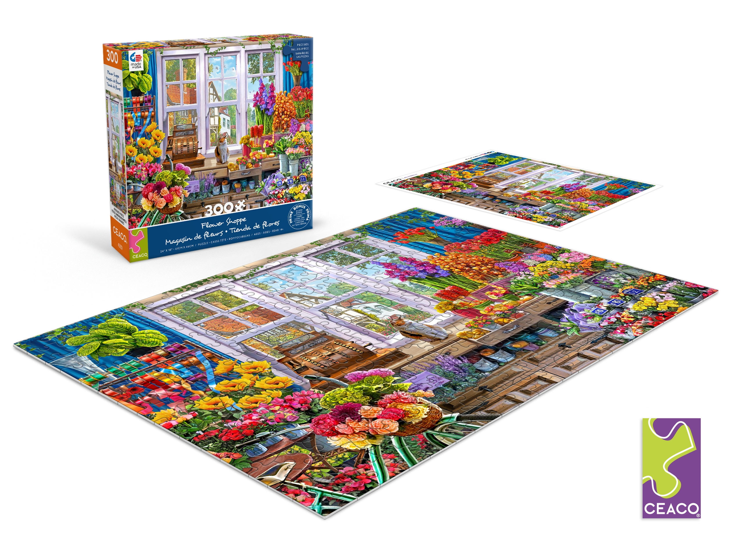 Ceaco 300 Piece Flower Shoppe (Steve Crisp) Interlocking Jigsaw Puzzle