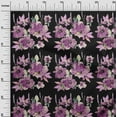 thumbnail image 2 of oneOone Cotton Poplin Black Fabric Flower & Leaves Watercolor Sewing Fabric By The Yard Printed Diy Clothing Sewing Supplies 42 Inch Wide, 2 of 4