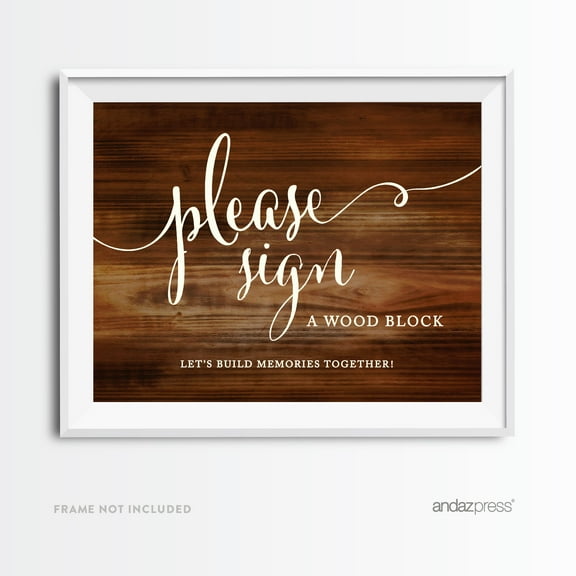 Sign Wood Block Rustic Wood Wedding Party Signs