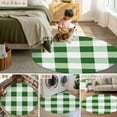 thumbnail image 6 of Green White Buffalo Check 3ft Round Rug, Farmhouse Plaid Modern Geometric Non-Skid Rubber Backing Large Area Rugs - Living Room Bedroom Home Office, Indoor Floor Mat Carpets Washable Rug, 6 of 9